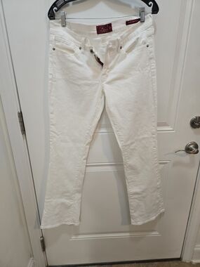 Lucky Brand White Bootcut Jeans with Subtle Flare